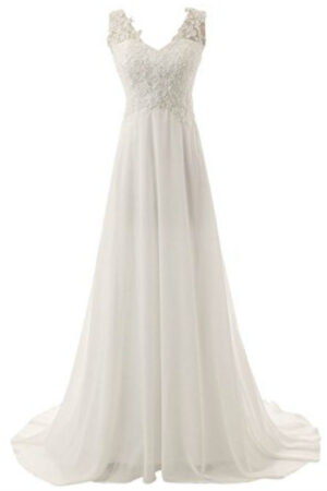 Elegant v-neck full length dress