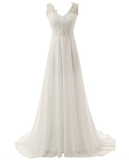 Elegant v-neck full length dress