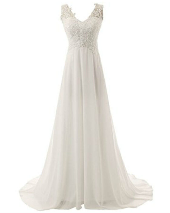 Elegant v-neck full length dress