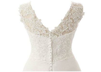 Elegant v-neck full length dress Back side