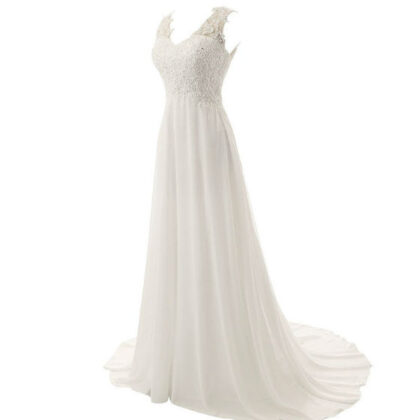 Elegant v-neck full length dress profile side