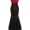Black red ceremonia dress
