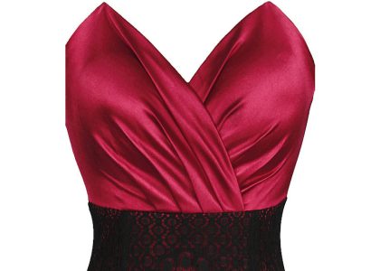 Black red ceremonia dress bust