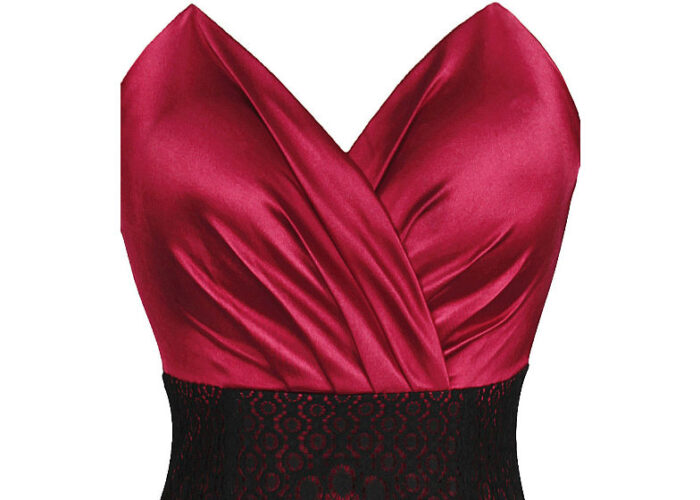 Black red ceremonia dress bust