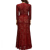 Elegant Long Dress Lace Cocktail Long Vintage Woman Evening Dress red back
