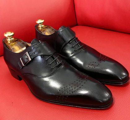 Formal zone buckle and laces shoes Black