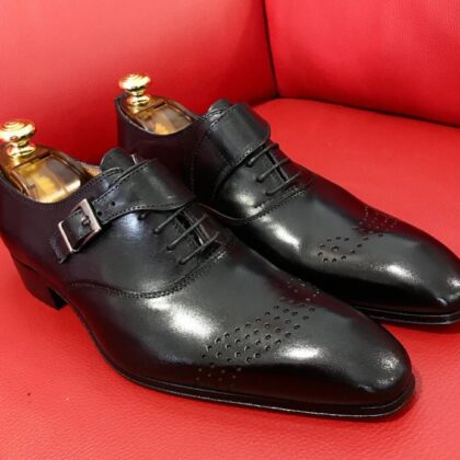 Formal zone buckle and laces shoes Black