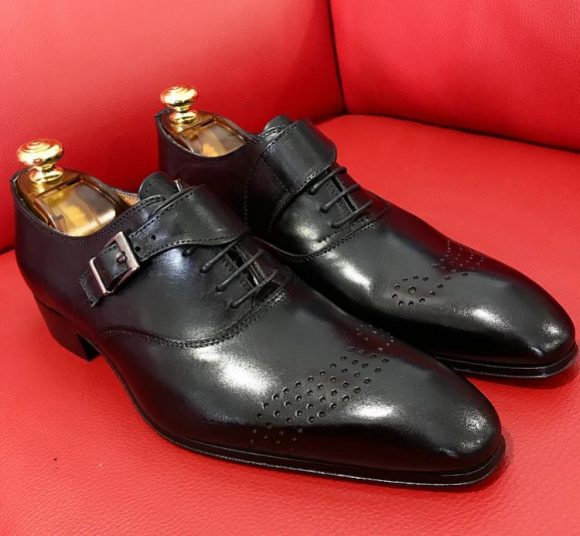 Formal zone buckle and laces shoes Black