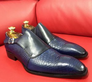 Formal zone semi croco shoes wiht buckle