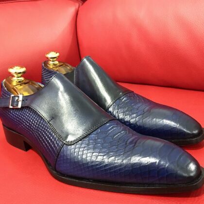 Formal zone semi croco shoes wiht buckle