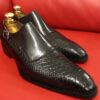 Formal zone semi croco shoes wiht buckle Black