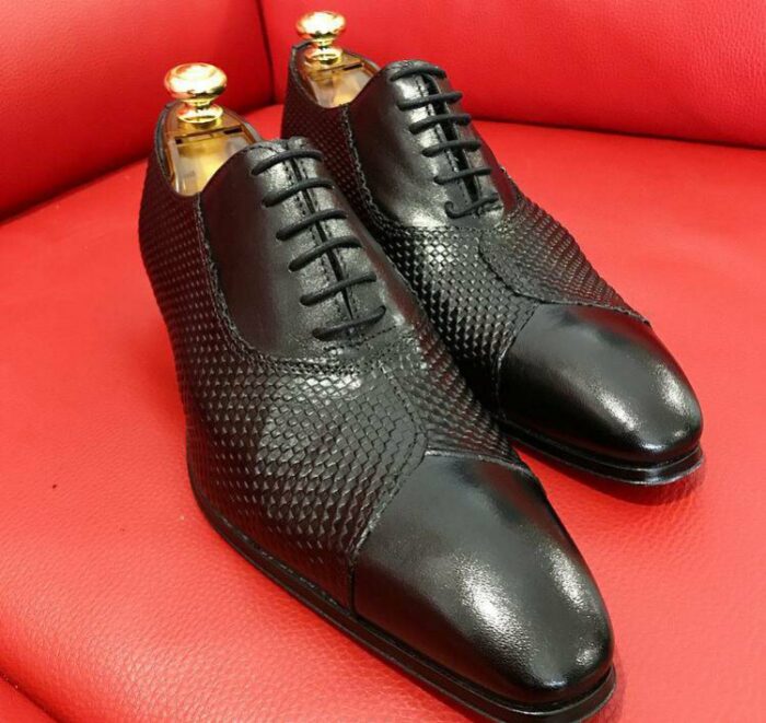 Formal zone shoes laces mat-shaped Black