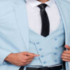 Men suit slim fit in light blu with vest half