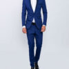 Slim fit men smoking in blue