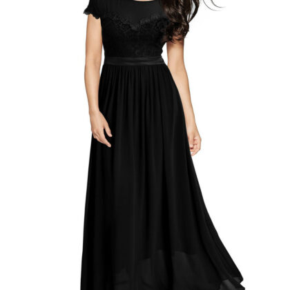 Vintage Cocktail Dresses Lace Long Women Dress Black