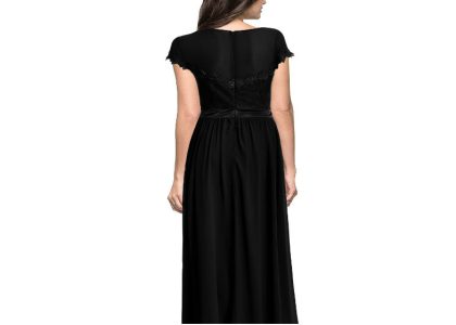 Vintage Cocktail Dresses Lace Long Women Dress Black back