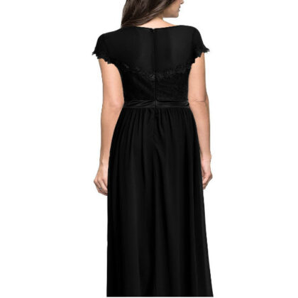 Vintage Cocktail Dresses Lace Long Women Dress Black back
