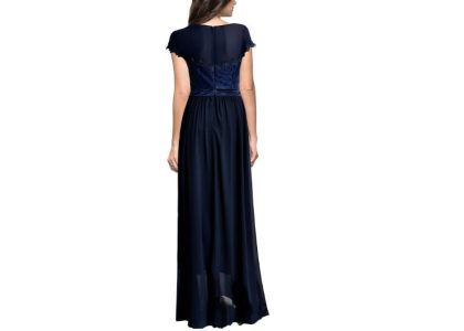 Vintage Cocktail Dresses Lace Long Women Dress Blue back