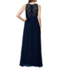 Vintage Cocktail Dresses Lace Long Women Dress short sleeve Blue back