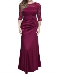 Vintage Woman Long Maxi Evening Dress Red