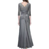 Vintage Woman Long Maxi Evening Dress grey back