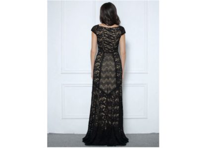 Woman Dress Long Lace Maxi Cocktail vintage back