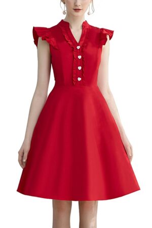 Cocktail Dress Swing with Sleeves Cap.