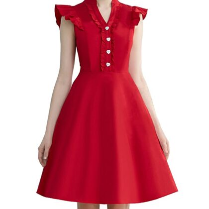 Cocktail Dress Swing with Sleeves Cap.