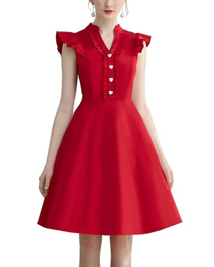 Cocktail Dress Swing with Sleeves Cap.