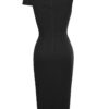 Pencil sexy stretch dress from rockabilly dress black back