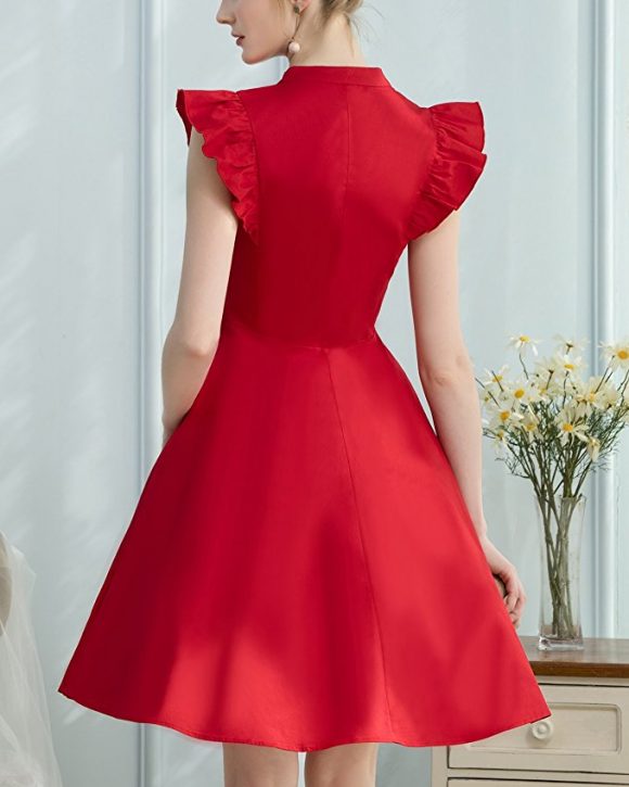 Cocktail Dress Swing with Sleeves Ca back