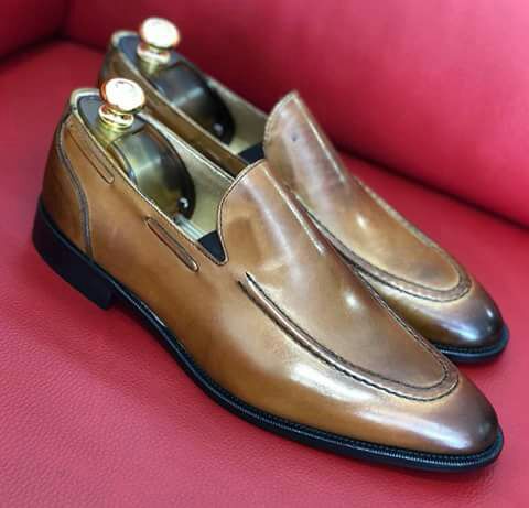 Andrea Nobile Mocassin zone simple italian style Brown side