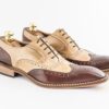 Italian Calu leather bicolor brown shoes