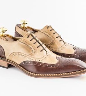 Italian Calu leather bicolor brown shoes