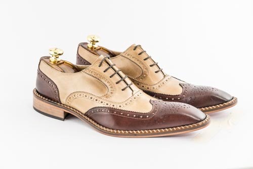 Italian Calu leather bicolor brown shoes