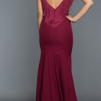 Long Abi Plum Evening Dress 1