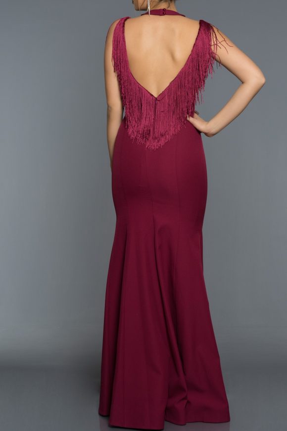Long Abi Plum Evening Dress 1