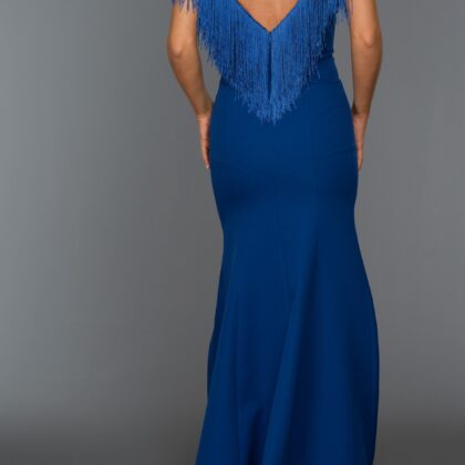 Long Abi Sax Blue Evening Dress 1